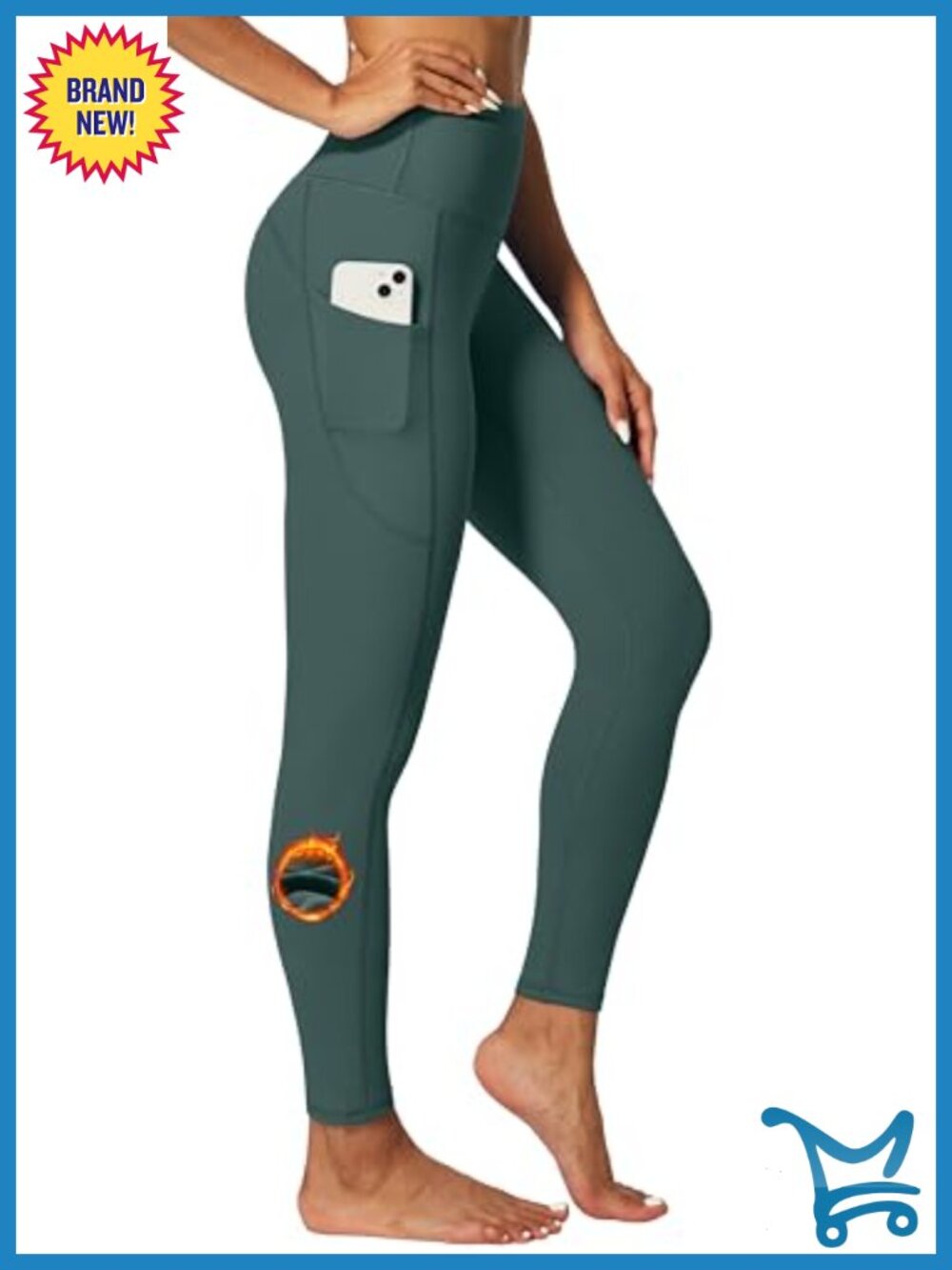 Fleece Lined Thermal Leggings with Pockets High Rise Skinny